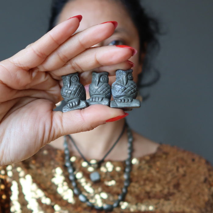 pyrite owl figurines