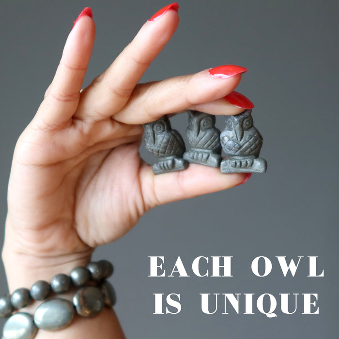 pyrite owl figurines