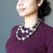 sheila wearing Snow Quartz Brown Agate Necklace
