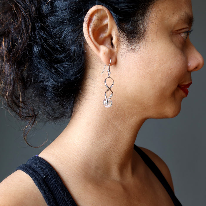 Quartz Aura Earrings Rainbow Unicorn of Magic Energy Stone