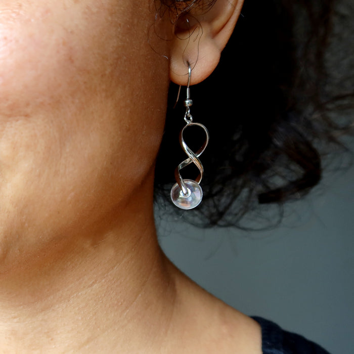 Quartz Aura Earrings Rainbow Unicorn of Magic Energy Stone