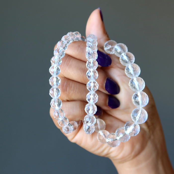 Clear Quartz Bracelet Faceted Beads A Cut Above