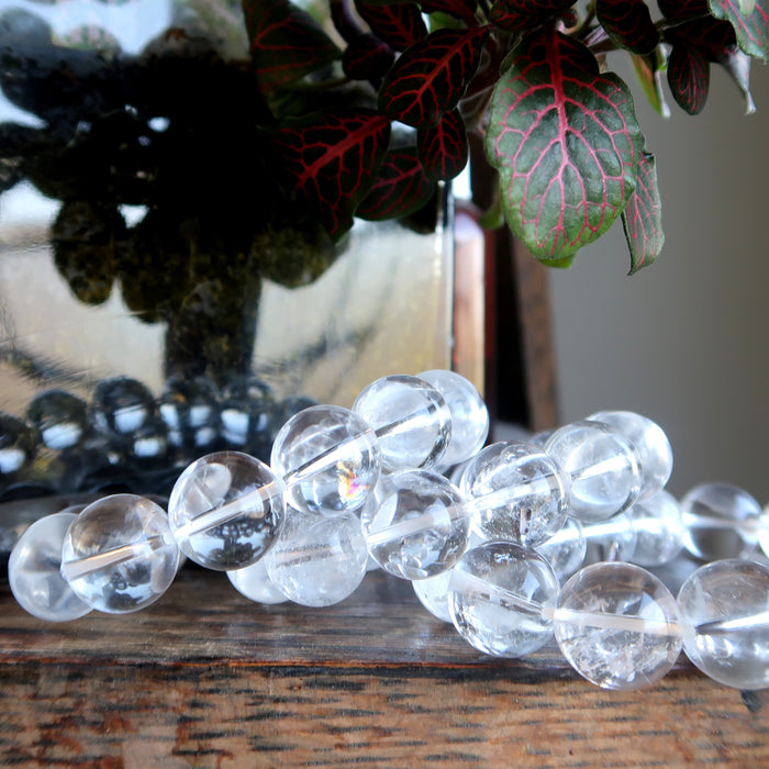 pile of clear quartz bracelets