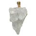 rough quartz cluster pendant in gold electroplating