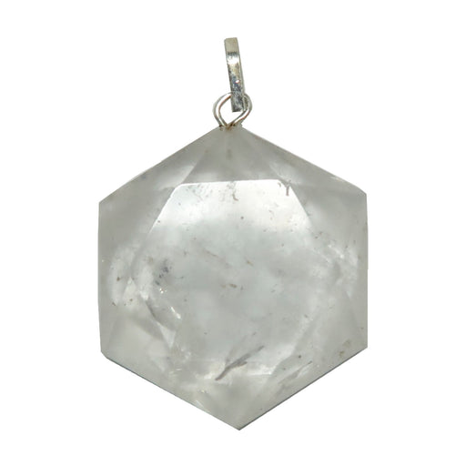 clear quartz hexagon pendant