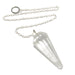 multi faceted clear quartz pendulum on sterling silver chain