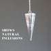 clear quartz pendulum point showing natural inclusions
