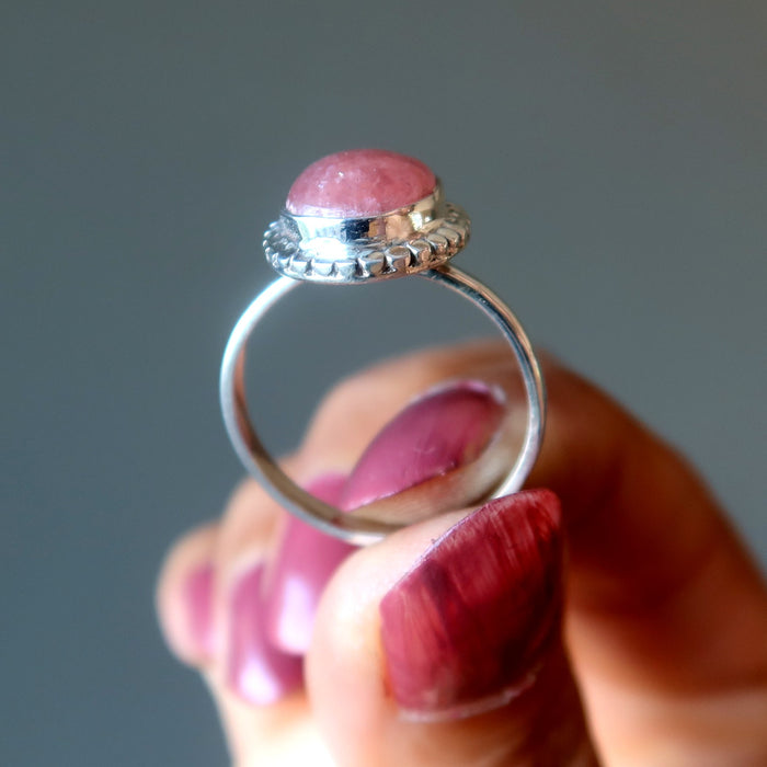 pink quartz ring