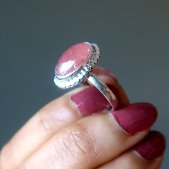 pink quartz ring