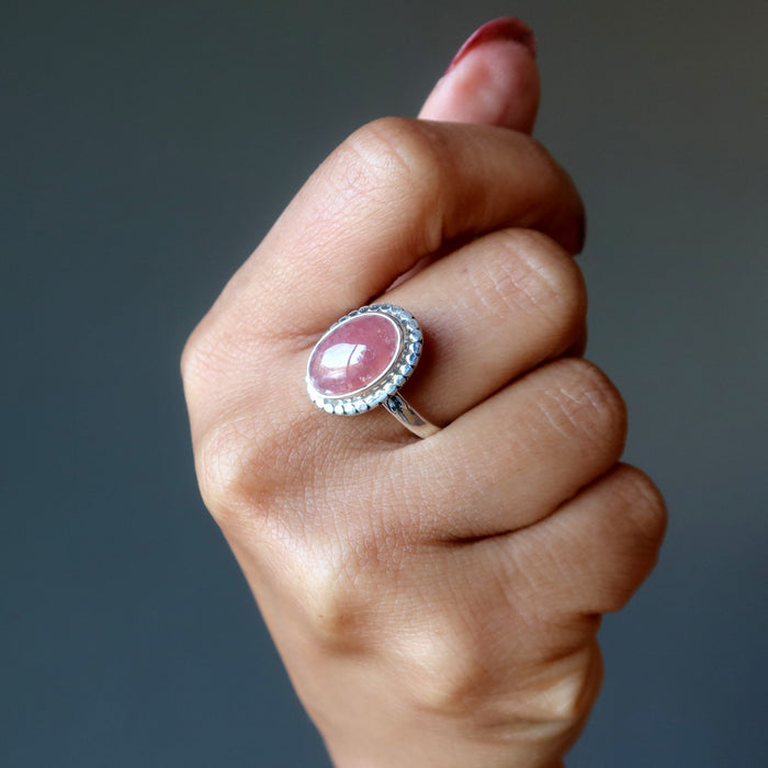 pink quartz ring