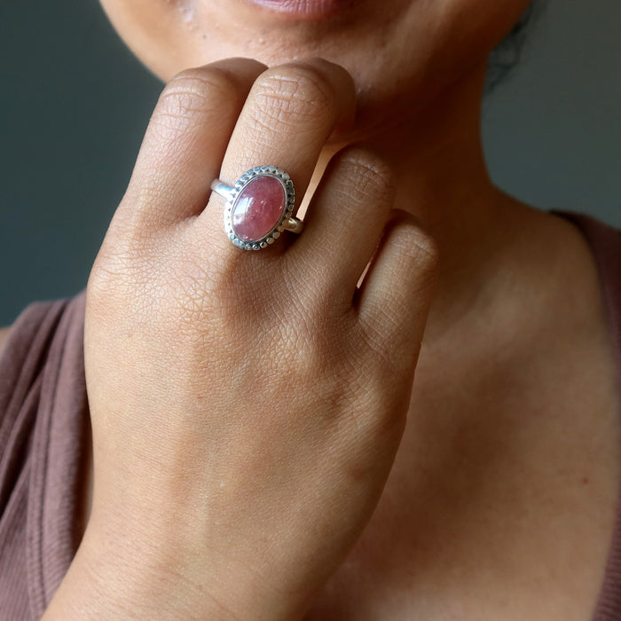 pink quartz ring