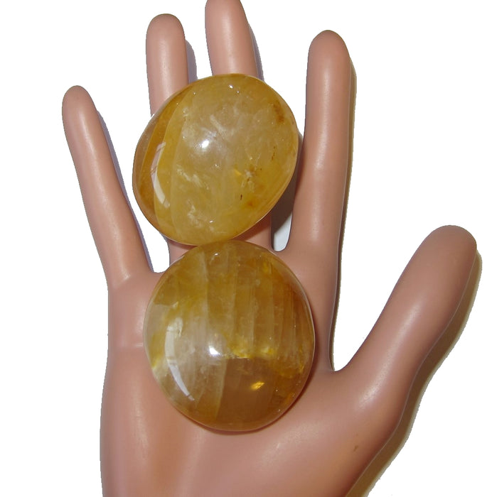 Golden Healer Quartz Smooth Stone Sunshine in my Palms Set