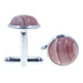 rhodochrosite round gemstones in silver brass cufflinks