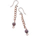 rhodochrosite copper dangle earrings