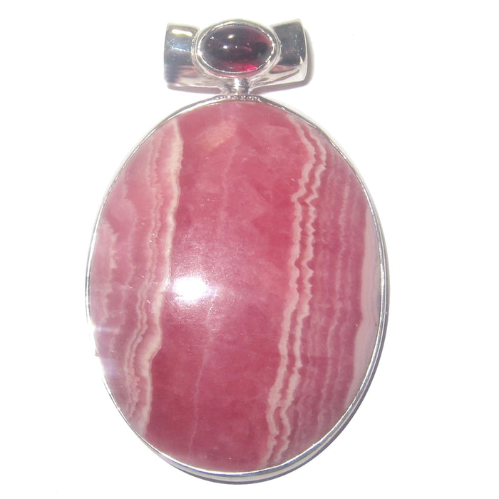 rhodochrosite garnet pendant