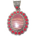 rhodochrosite and coral pendant