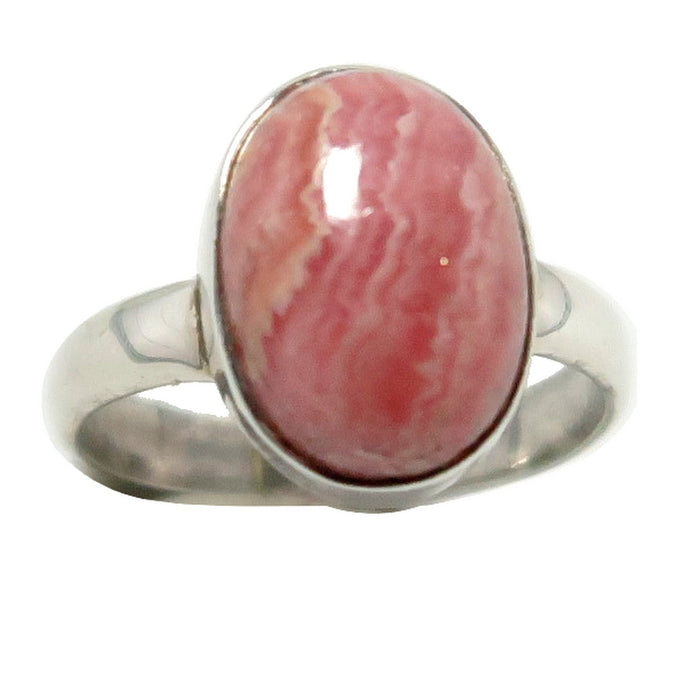 Rhodochrosite Ring Romance Sterling Silver Size 8.5