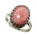 rhodochrosite oval sterling silver ring