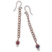 rhodochrosite copper dangle earrings