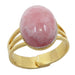 rhodochrosite oval in gold adjustable ring