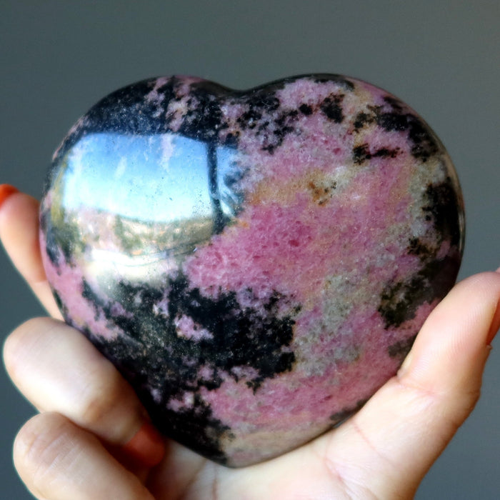 rhodonite heart
