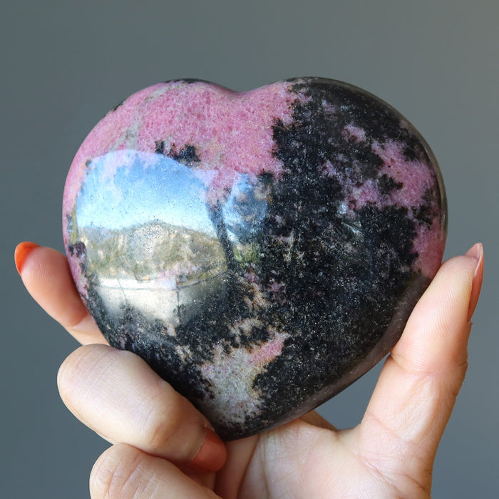rhodonite heart