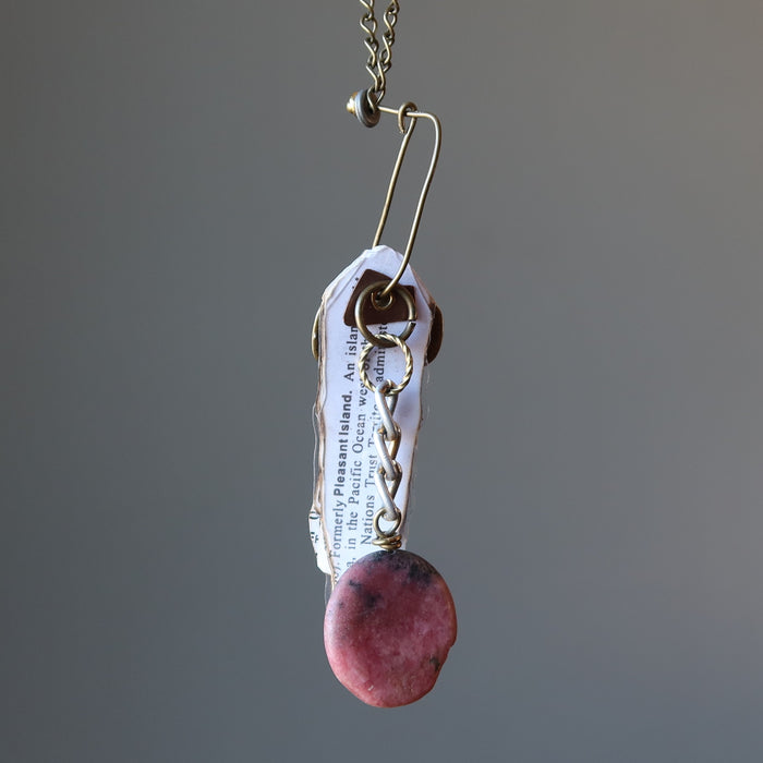rhodonite key necklace