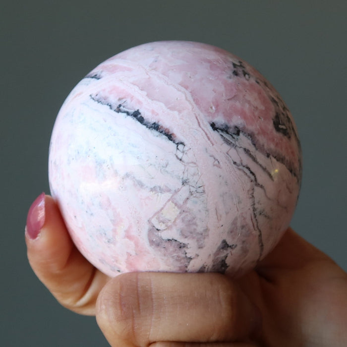 peruvian rhodonite sphere