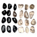 smoky quartz and obsidian tumbled stones