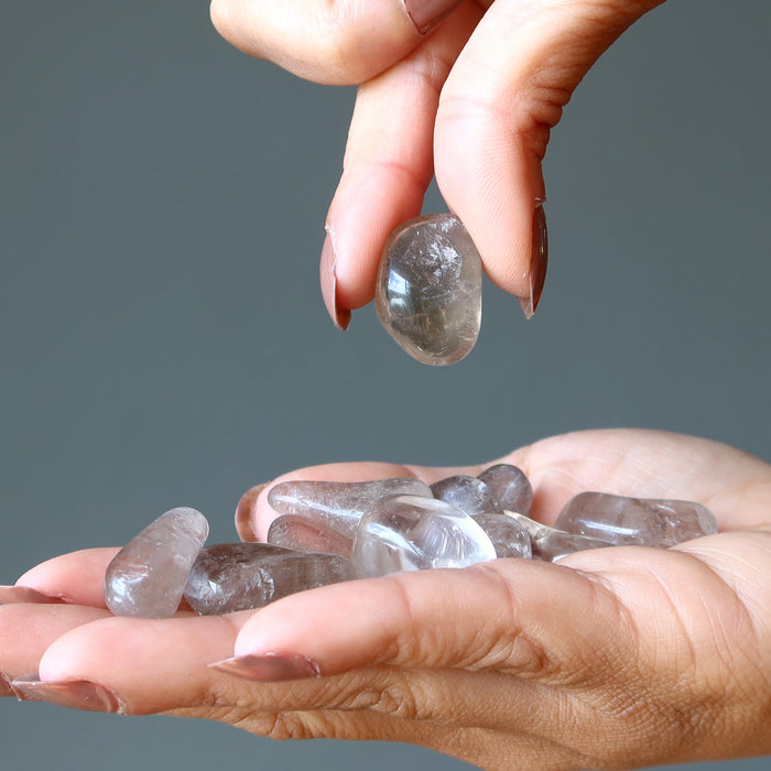 smoky quartz tumbled stones