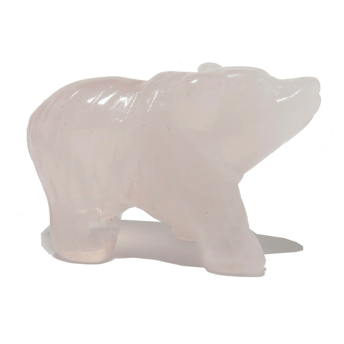 rose quartz bear figurine