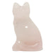 pink rose quartz sitting cat carving