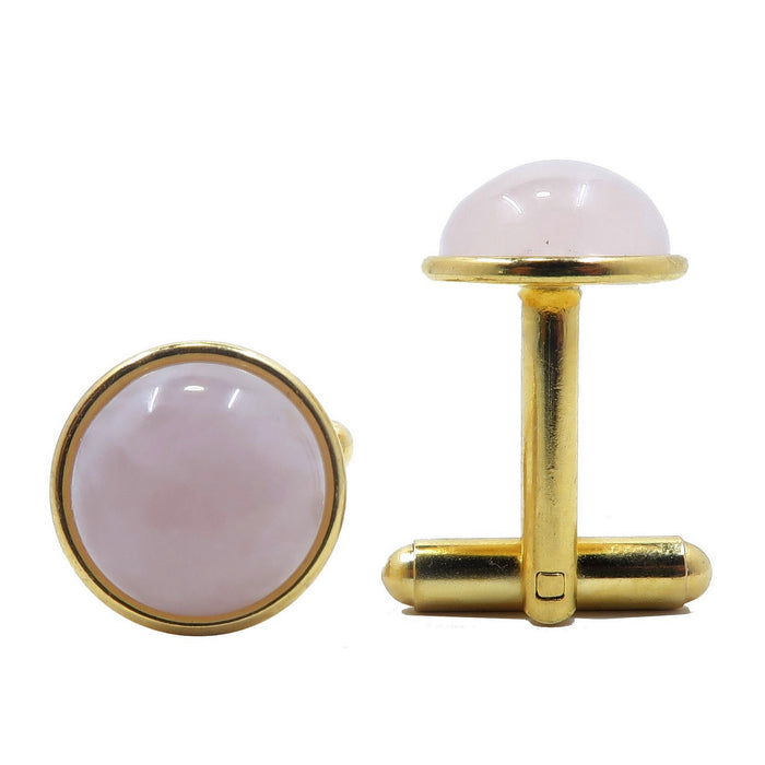 rose quartz gold cufflinks