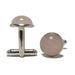 pink round rose quartz cabochons in silver cufflinks