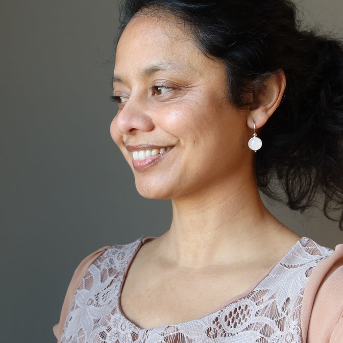 Rose Quartz Earrings Romantic Gems Sterling Silver