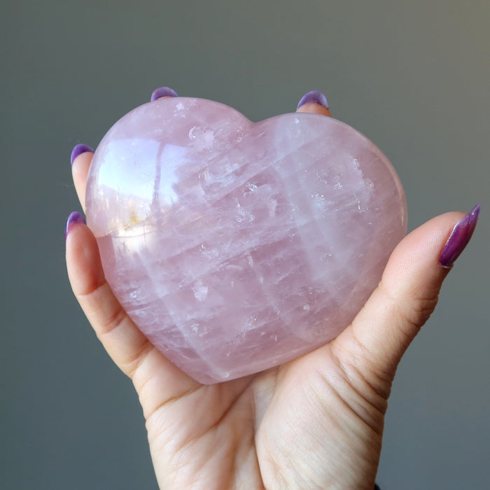 Rose Quartz Heart Soft Pink Sweetheart Stone