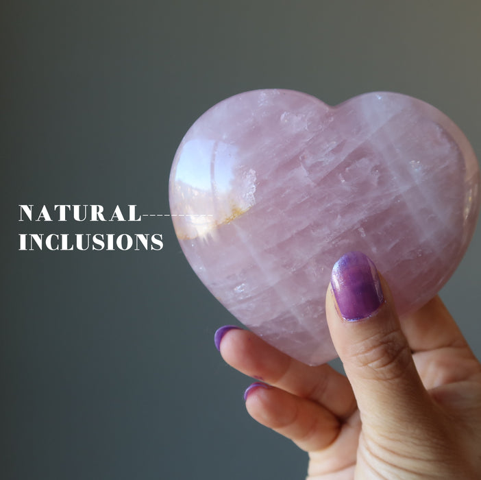 Rose Quartz Heart Soft Pink Sweetheart Stone