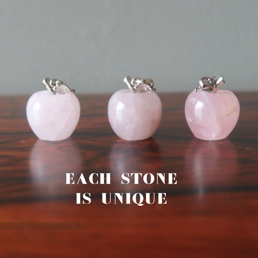 rose quartz apple pendants
