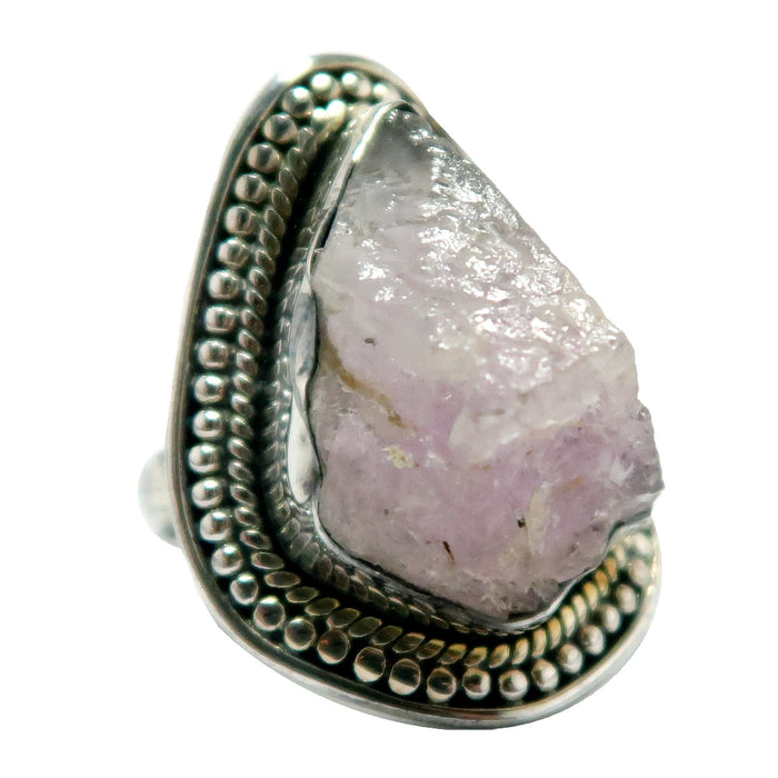rough rose quartz ring