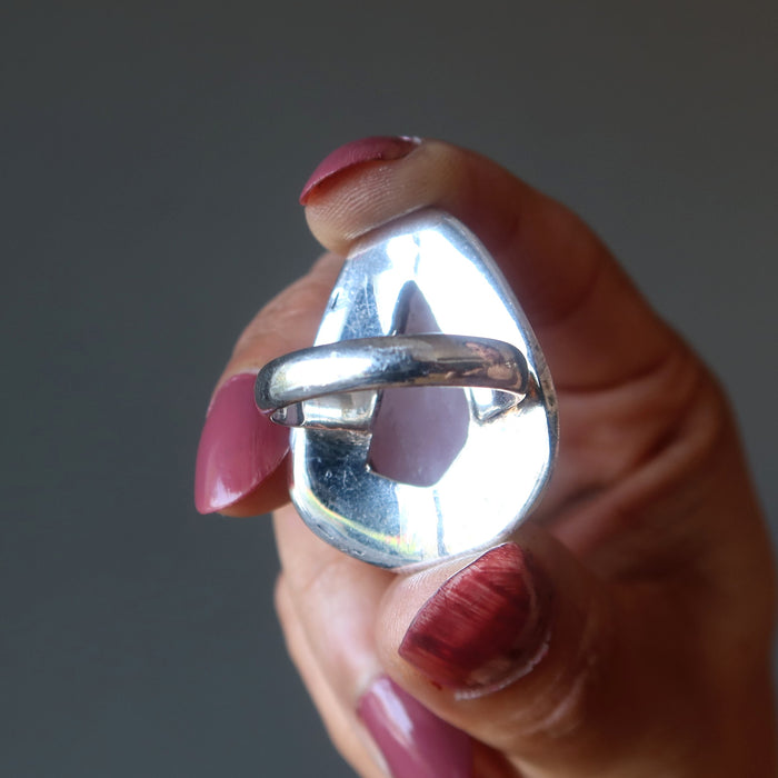 rough rose quartz ring