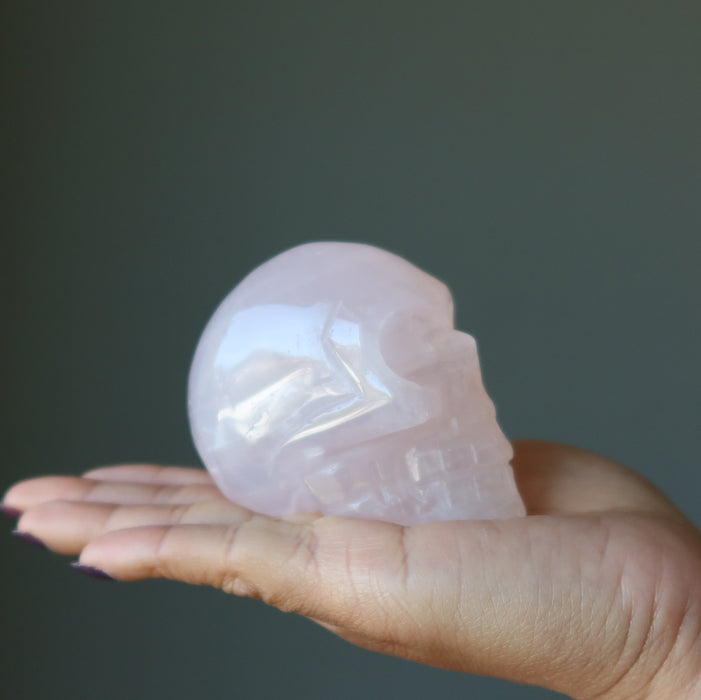 rose quartz skull