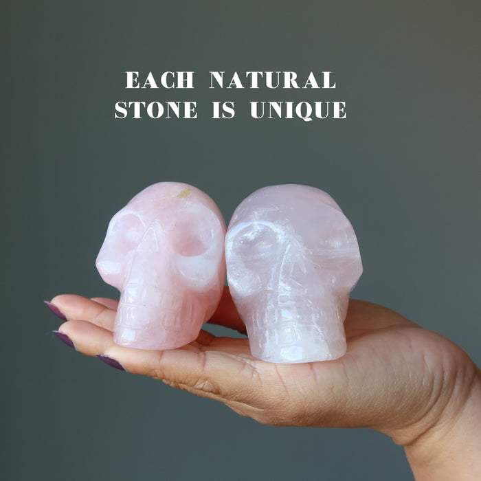 rose quartz skulls