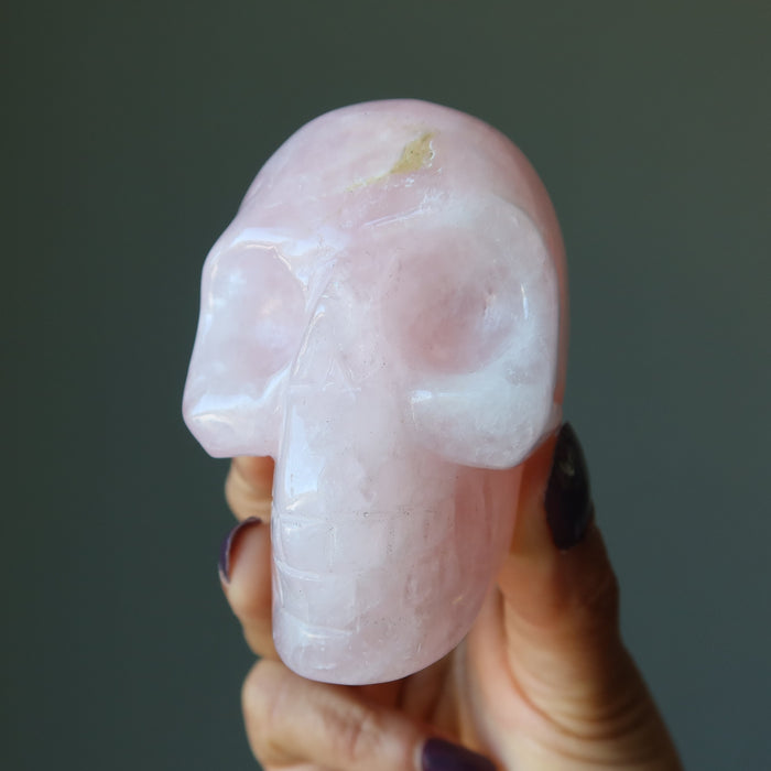 rose quartz skull