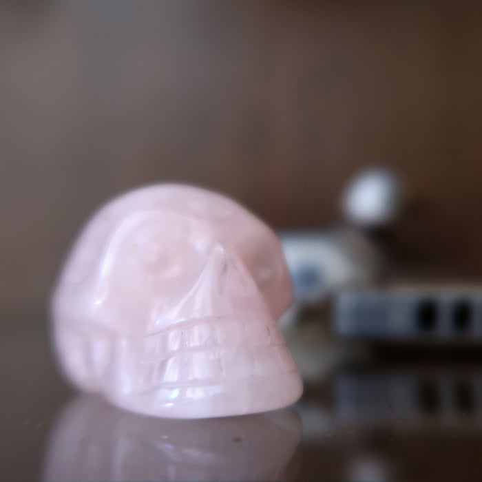 rose quartz skull