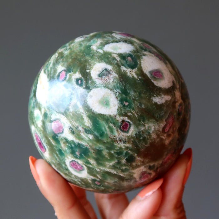 Ruby Fuchsite Sphere Dark Green Lovers Crystal Ball