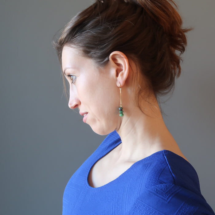 Ruby Zoisite Earrings Glorious Gems 14-Karat Gold