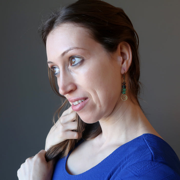 Ruby Zoisite Earrings Spin on Happiness Crystals