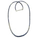 A sterling silver necklace featuring a strand of blue faceted sapphire beads with a lobster claw clasp.