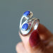 blue sapphire double gem ring