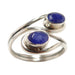 blue sapphire double gem ring
